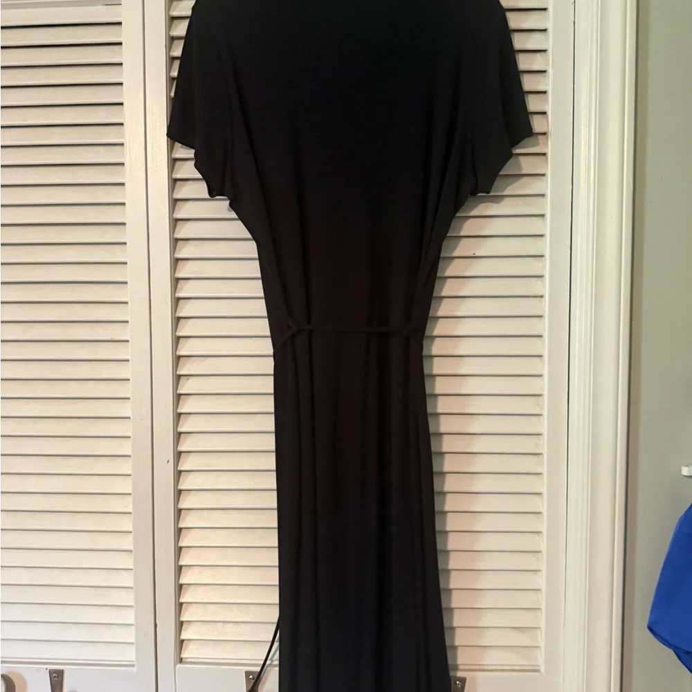 Y2K Collared Midi Dress with Tie Waist - Picture 2 of 3